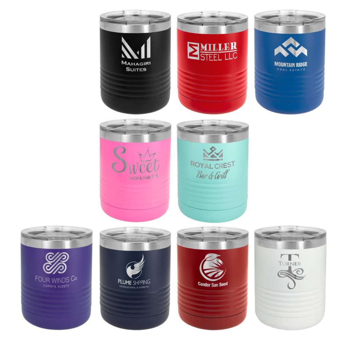 10 oz "high ball" short tumbler - Laser engraved & Personalized