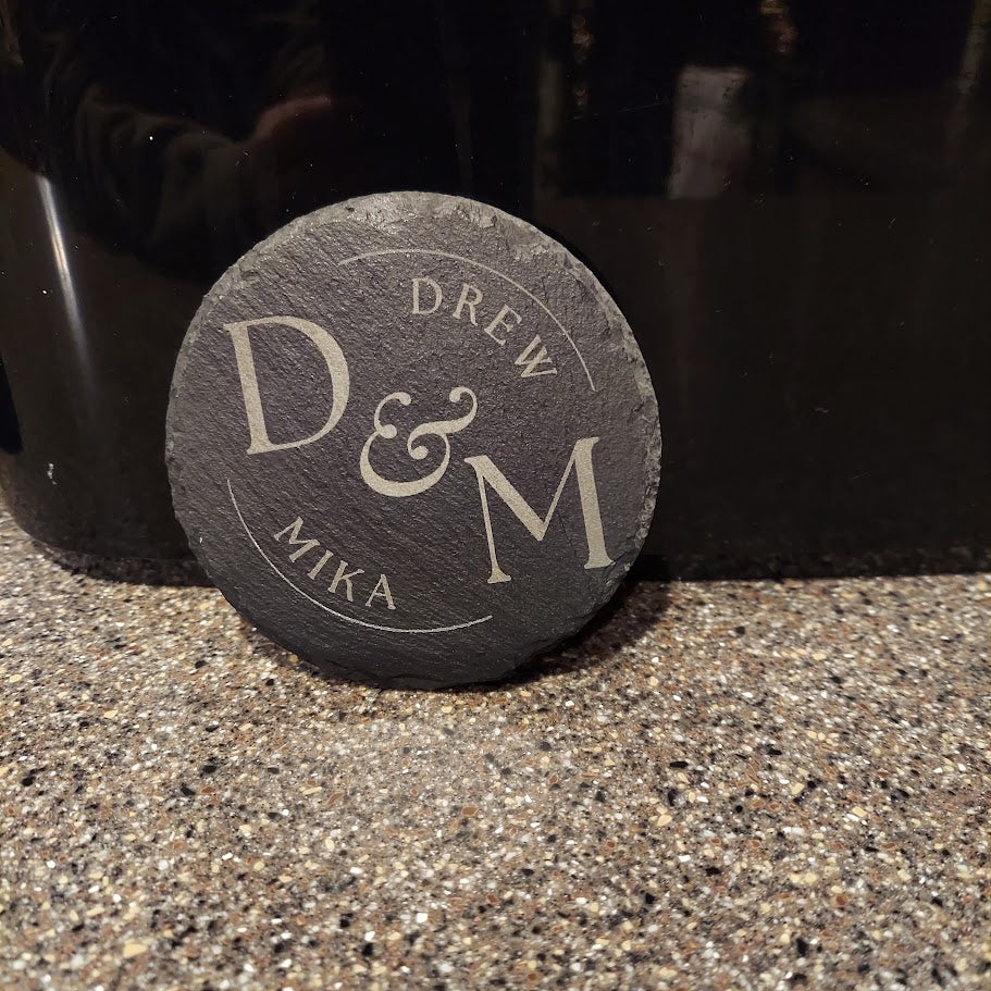 Engraved Slate Coasters - Set of 4