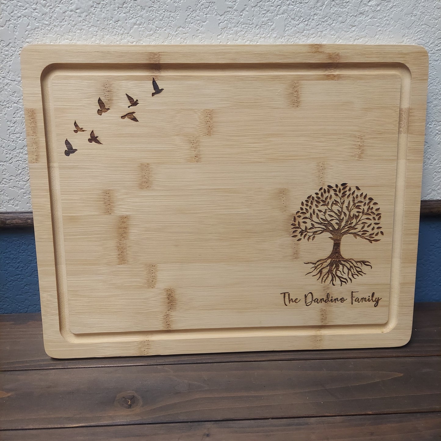 Engraved Bamboo Drip Ring Charcuterie Boards