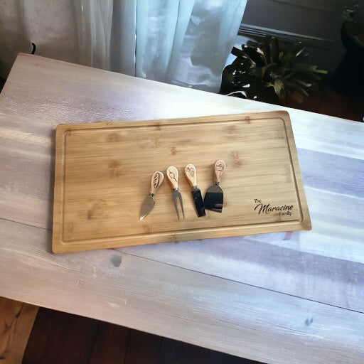 Engraved Bamboo Drip Ring Charcuterie Boards