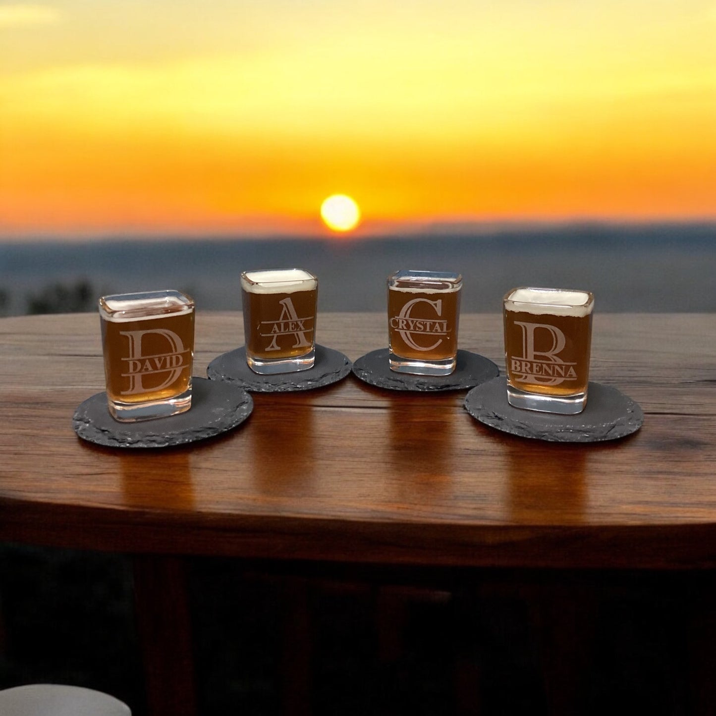 Engraved Monogram Shot Glass