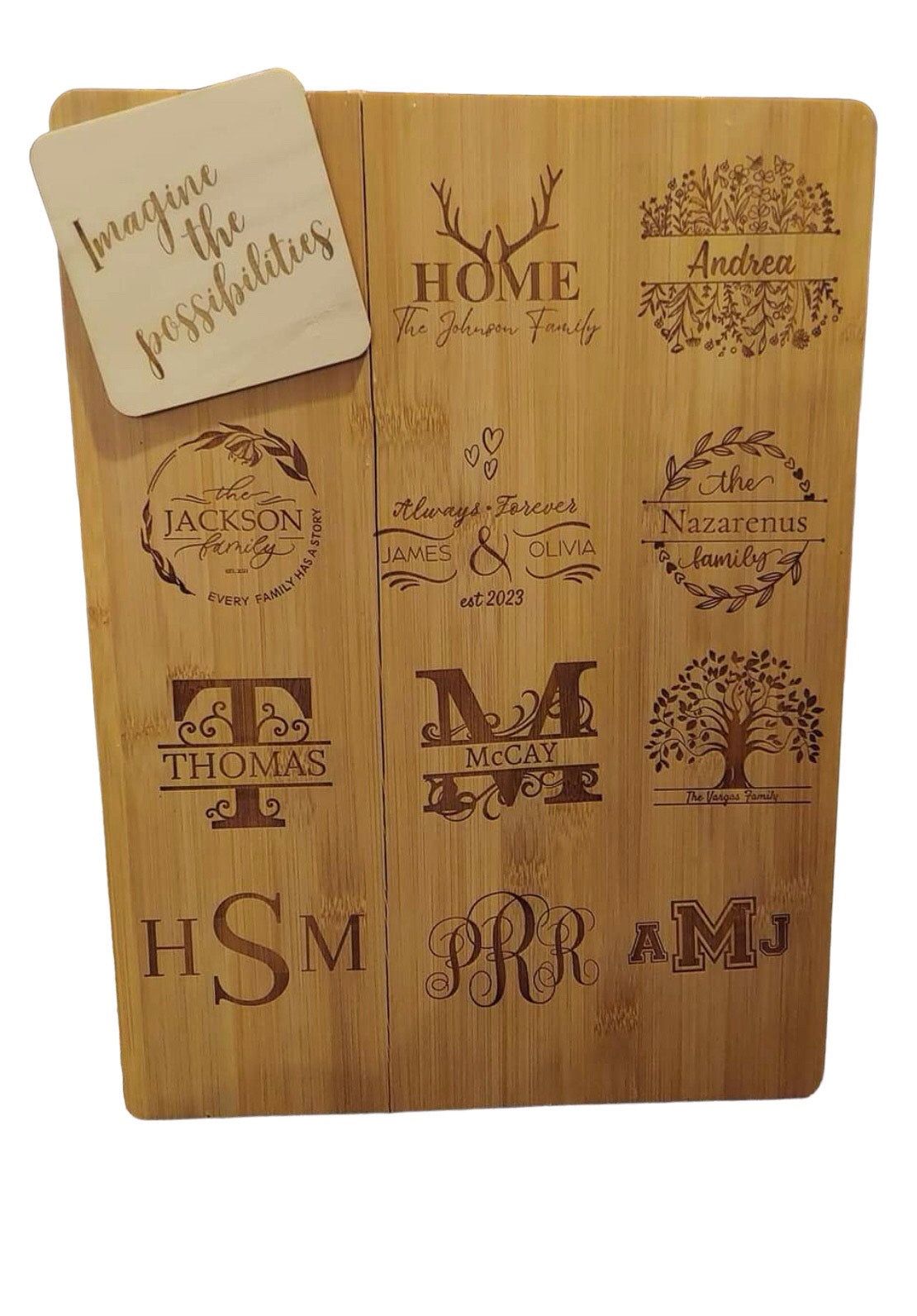 Engraved Bamboo Drip Ring Charcuterie Boards